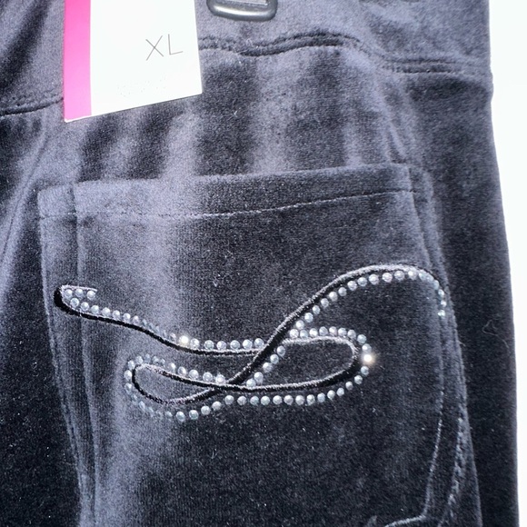 Style & Co. Womens Embellished Boot Leg Velour Pants- NWT XL Black - Picture 6 of 6
